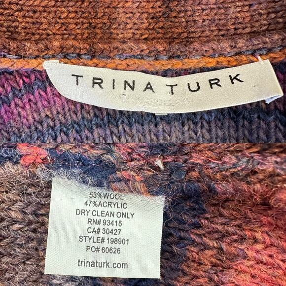 Trina Turk Wine Country Bosworth Self-Tie Wool-Blend Sweater Size - Picture 11 of 16